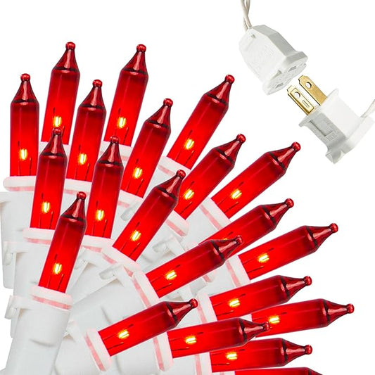 Joiedomi Christmas String Lights Indoor,100 Count Mini Red Light,21.4 FT Lighting Decor for Patio Dorm Classroom Bedroom Holiday Wedding Party Garland Birthday Festival,White Wire