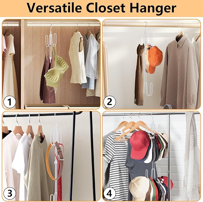 Hat Hangers for Closet, 1 Pack Stainless Steel Hat Organizer, Hat Racks for Baseball Caps, Cap Organizer for Baseball Caps, White