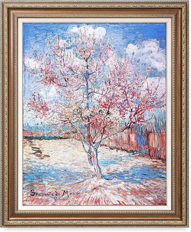 DECORARTS - Reminiscence of Mauve, Vincent Van Gogh Art Reproduction. Acid Free Cotton Canvas Giclee Print w/Bronze Frame&Mat for Wall Decor.