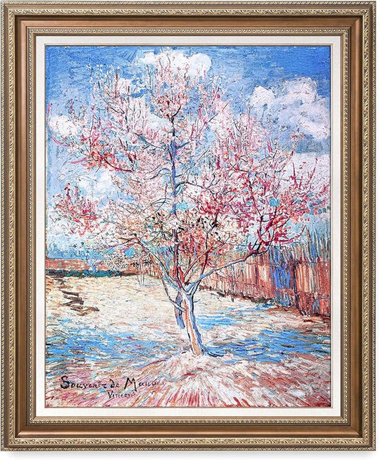 DECORARTS - Reminiscence of Mauve, Vincent Van Gogh Art Reproduction. Acid Free Cotton Canvas Giclee Print w/Bronze Frame&Mat for Wall Decor.