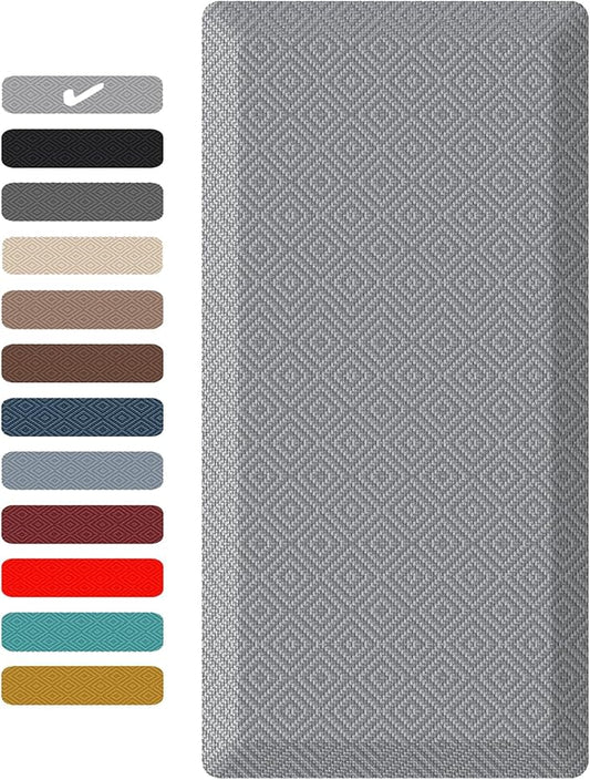 Ophanie Kitchen Mats for Floor, 3/4 Inch Thick Kitchen Rugs, 24 x 70 Anti Fatigue Standing Cushioned Mat, Waterproof,Comfort Ergonomic Mat for Office, Home, Sink, Grey Non-Slip Bottom