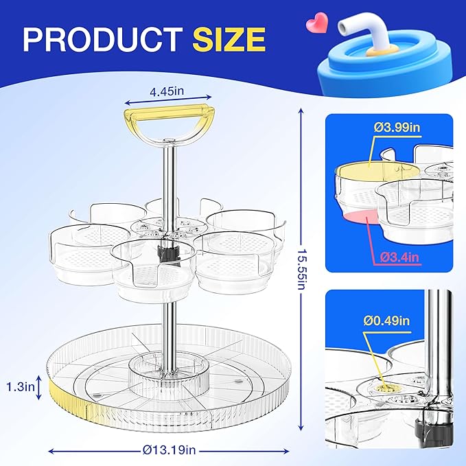 Tumbler Organizer for Stanley Cup and Water Bottle Holder for Cabinet and Kitchen Storage (Clear)