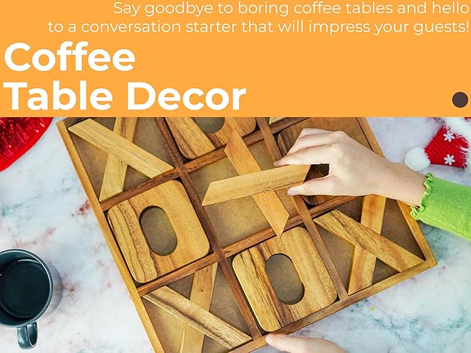 BSIRI Jumbo Tic Tac Toe Board Games - Wall Tic Tac Toe for Rustic Home Decor Farmhouse Decor, Patio Decor, Coffee Table Decor, Ideal Outdoor Games, Game Night, Family Games, Unique Gifts for Couples