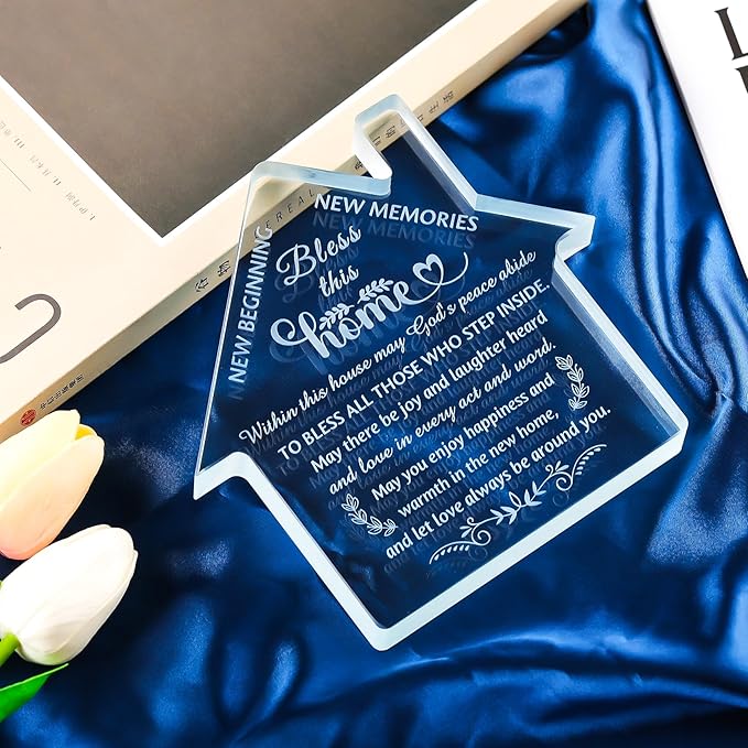 Movdyka House Warming Gifts New Home Crystal Keepsake Decor, Housewarming Gifts for New House for Women Men Couples Friends, First Home New Homeowner Apartment Gift Ideas Ornament