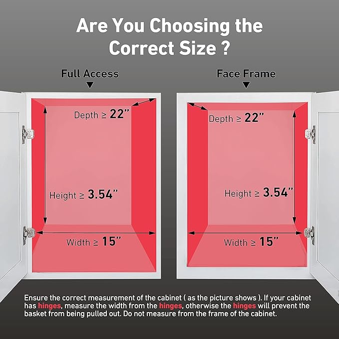 Pull Out Cabinet Organizer(14" W x 21" D), Heavy Duty Slide Out Pantry Shelves, Storage Shelf Drawer Basket for 15-1/4” Cabinet Opening, Pull Shelf Storage for Pots, Chrome