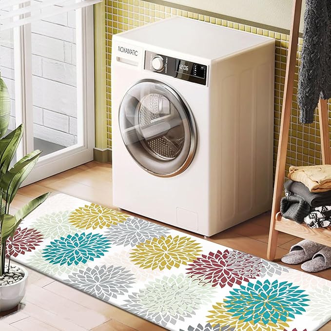 HEBE Anti Fatigue Kitchen Rug Sets 2 Piece Non Slip Kitchen Mats for Floor Cushioned Kitchen Rugs and Mats Waterproof Comfort Standing Mat Runner for Kitchen,Home Office,Sink,Laundry