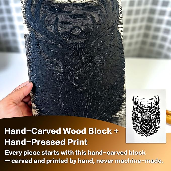 Caelumis Vintage Wall Art Decor Prints Black And White Pictures Posters For Farmhouse Living Bedroom Bathroom Room kitchen Handmade Unframed (Deer 12x16in)