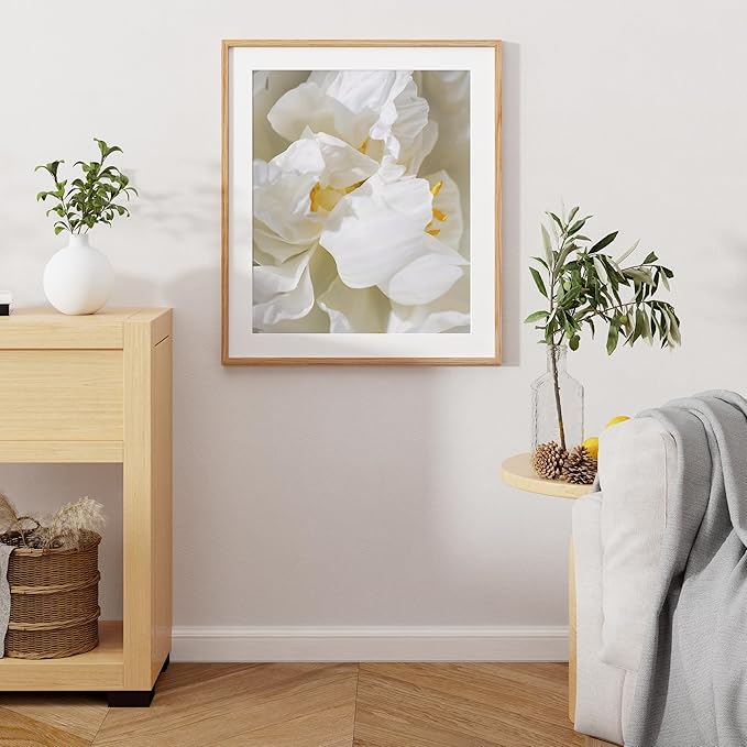 24x28 Picture Frame, Solid Oak Wood Frame 24 by 28, Rustic Wood Poster Frame 24"x28", 24x28 Frame with Mat for 20x24, 24 x 28 Frame with Tempered Real Glass (Natural Oak Color, 1 Pack)