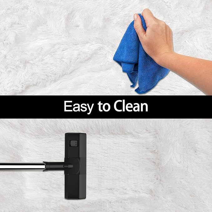 Small Area Rug for Bedroom 2x3ft Mini White Fluffy Rug Mat Bedside Throw Rug for Kids Room Boys Teens Nursery Baby Dorm Living Room Home Decor Aesthetic Carpets