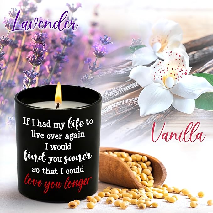 Anniversary Wedding Gifts for Women Men - Long Lasting Vanilla Lavender Scented Candle 10 Oz - Anniversary Wedding Gifts for Him Her, Wife Husband Birthday Gift, Couple Gift for Boyfriend