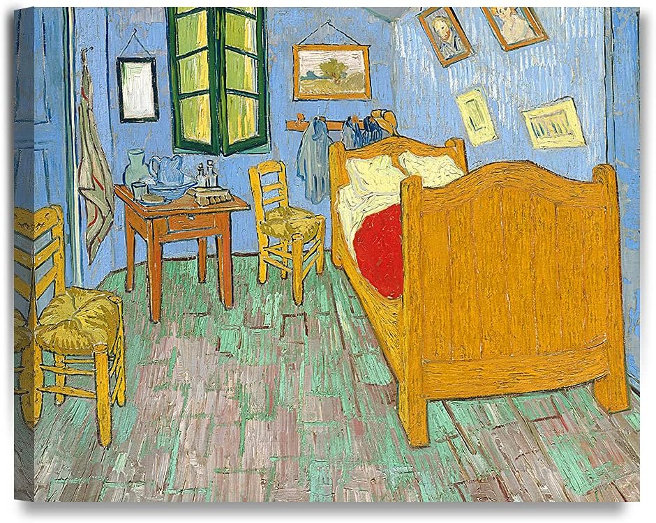 DECORARTS - Bedroom in Arles (Third version), Vincent Van Gogh Art Reproduction. Giclee Print on Canvas. Wall Art for Home. 40x32
