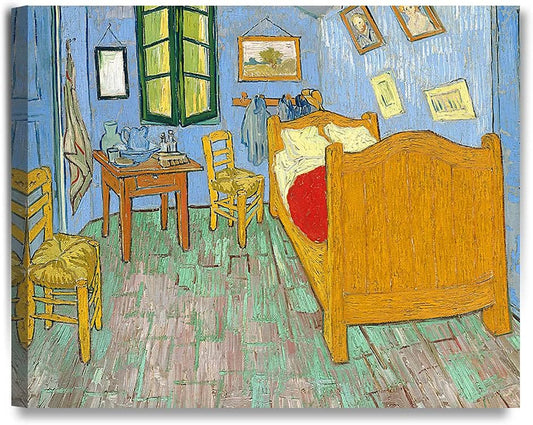 DECORARTS - Bedroom in Arles (Third version), Vincent Van Gogh Art Reproduction. Giclee Print on Canvas. Wall Art for Home. 40x32