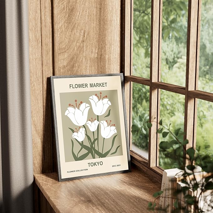 Vittanly 24x36 Poster Frame for Wall, Plexiglass, Displays Picture 20x30 with Mat or 24x36 without Mat, PVC Frame Material, Horizontal or Vertical Hanging, 1 Pack, Grey