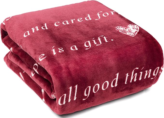 WOLF CREEK BLANKET - Single Layer Fleece Light and Love Compassion Blanket- Positivity Courage and Affirmations Get Well Gift, Plush Healing Thoughts Love Hope & Comfort