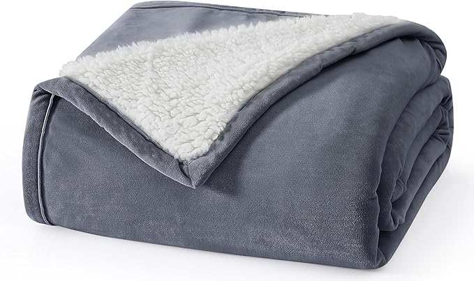 UGG Bliss Throw Blanket Plush Soft Fleece Fluffy Blankets for Bed or Couch Oversized Warm Reversible Machine Washable Medium Weight Home Decor Giftable Throw, 50-inch x 70-inch, Imperial Blue