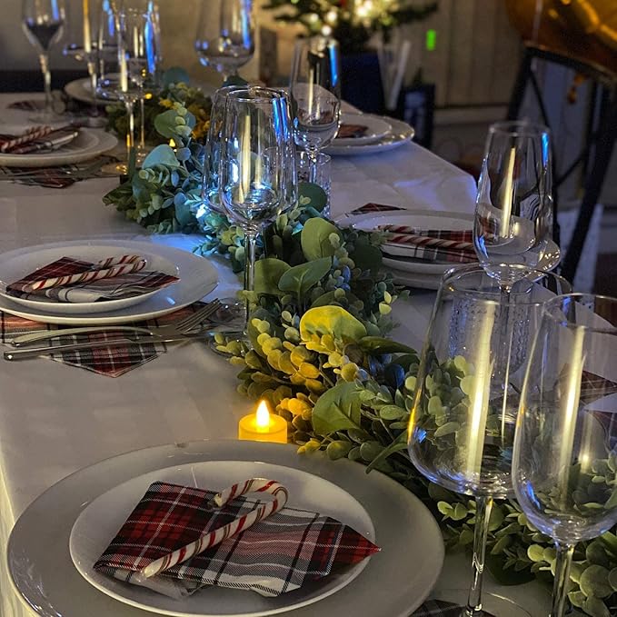 FLORLAB 6.2 Ft Long Faux Eucalyptus Greenery - Wedding Arch Summer Decor - Lambs Ear & Magnolia Garland