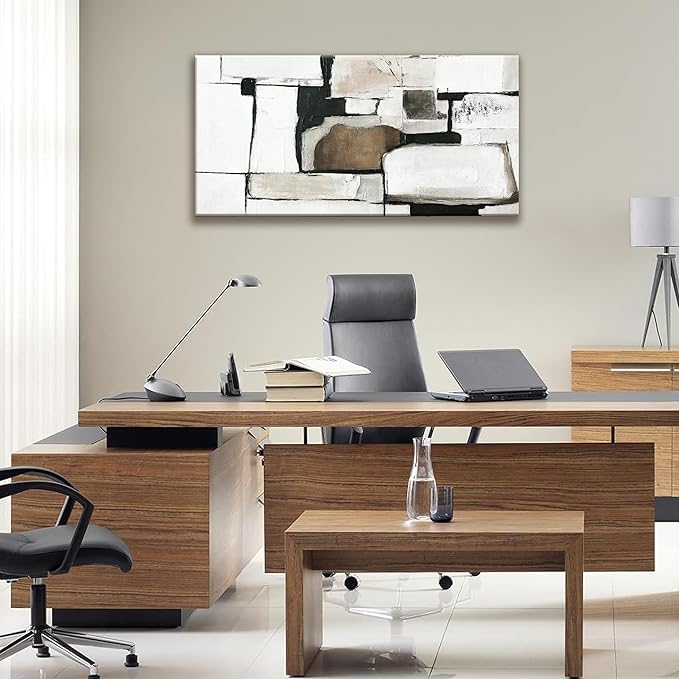 Tsomzxng Abstract Canvas Art Wall Decor Modern Minimalist Home Wall Decor Paintings Brown Grey Wall Art Prints Abstract Wall Art Line Art Bedroom Kitchen Office 20"×40"