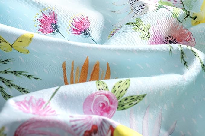 Maison d' Hermine Cloth Napkins Set of 4 100% Cotton Everyday Reusable Square Napkins Cloth Washable, Dinner, Party, Wedding, Restaurant, Spring/Summer (Jardin D'Ete - Mint, 20" x 20")