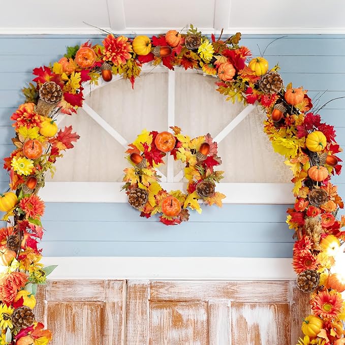 Yookeer 120pcs Mini Pumpkins Acorns Pine Cones Fall Decoration Thanksgiving Artificial Small Pumpkins Fake Props Bulk Rustic Vase Filler for Autumn Harvest DIY Craft Table Centerpiece (Classic Color)