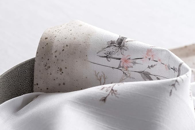 Maison d' Hermine Cloth Napkins Set of 4 100% Cotton Everyday Reusable Square Napkins Cloth Washable, Dinner, Party, Wedding, Restaurant, Spring/Summer (Meadow Florals - Brown, 20" x 20")