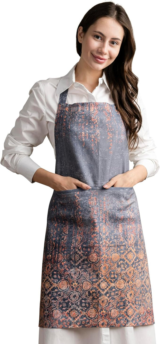 Maison d' Hermine 100% Cotton Apron for women with Pocket Kitchen Chef Apron for Men Cooking Gardening Server Waitress
