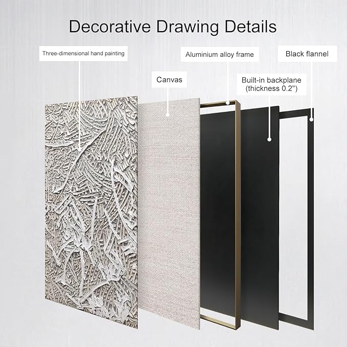 BrightA Handmade Acrylic Painting Wall Art Living Room Bedroom Home Office Decor 27.6"x39.3"