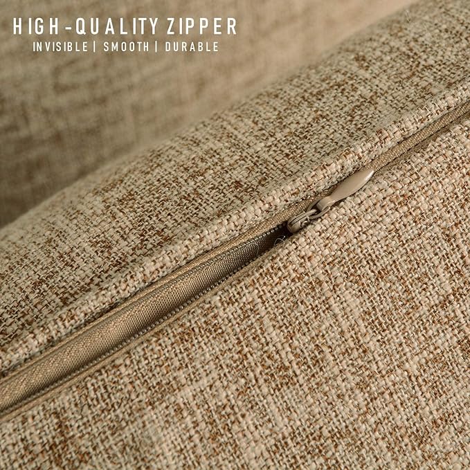 HPUK Pack of 2 Tan Throw Pillow Covers, 18x18 inch Accent Throw Pillows for Living Room, Bedroom, Dorm, Decorative Tan Pillow Covers for Couch, Sofa, Light Brown