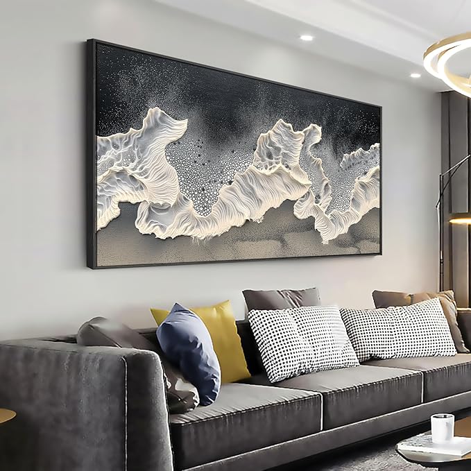 Wall Art Modern Flowers Artwork Love Heart Wall Decor White Canvas Prints for Living Room Bedroom Dining Room Home Office Decor Large Framed Ready to Hang 30"x60"