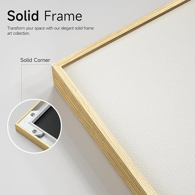 Framed Boho Coastal Beach Wall Art for Living Room, Extra Large Neutral Ocean Canvas Artworks for Walls, Horizontal Abstract Minimalist Coastal Art Print for Bedroom Kitchen Office Walls, 30x60 Inch