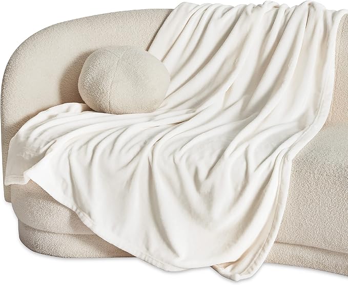 Bedsure GentleSoft Twin XL Fleece Blanket Dorm Bedding - Lightweight Soft Cozy Blankets for Bed, Sofa, Couch, Travel, Camping, Cream, 66"x90"