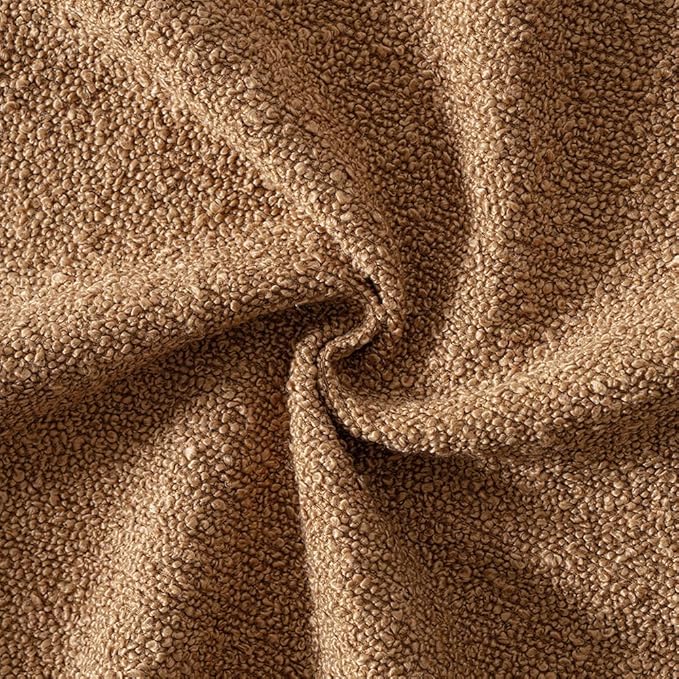 MIULEE 26x26 Decorative Euro Sham Throw Pillows for Bed Set of 2 Textured Boucle Neutral Throw Pillow Covers Brown Accent Solid Vintage Pillowcase Cozy Soft Sofa Livingroom Home Decor