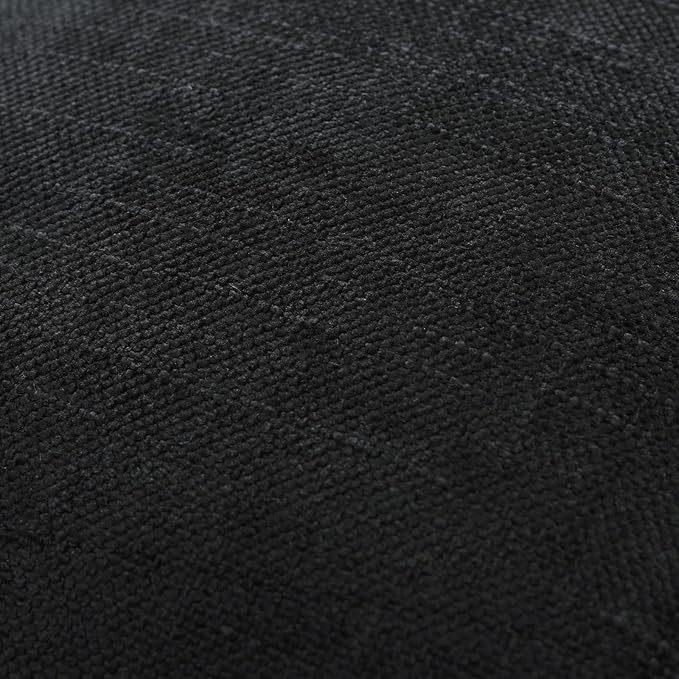 Set of 4 Soft Textured Decorative Throw Pillow Covers 20x20 Inch Cozy Farmhouse Cushion Cover Square Accent Pillow Cases for Bed Couch Sofa Living Room, Black