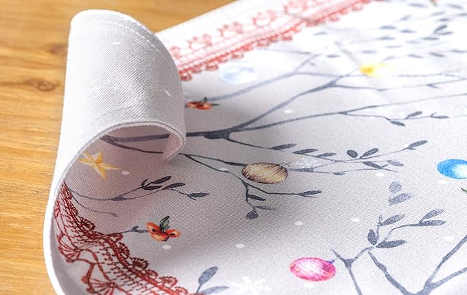 Maison d' Hermine Placemats Set of 4 100% Cotton Washable Cloth Place Mats, Reusable Table Mats for Kitchen Dining Decoration, Party, Wedding, Restaurant (Fairy Christmas, 13" x 19")