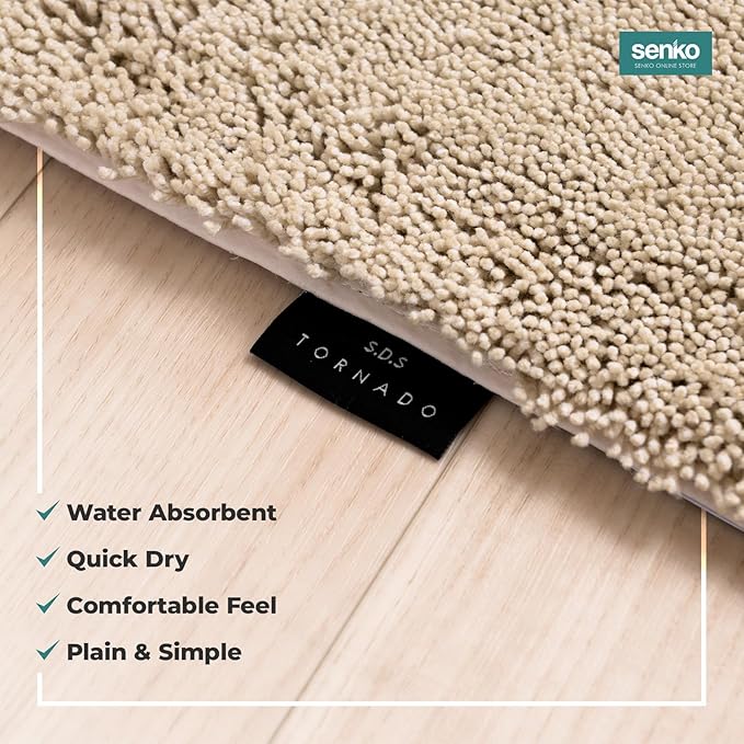 S.D.S. Anti-Fatigue Kitchen Mat, Non-Skid, Washable, Water Absorbent, Kitchen Rug, Long Kitchen Mat, Floor Mat for Kitchen Sink Area (Beige, 19.7 x 70.9 Inches)