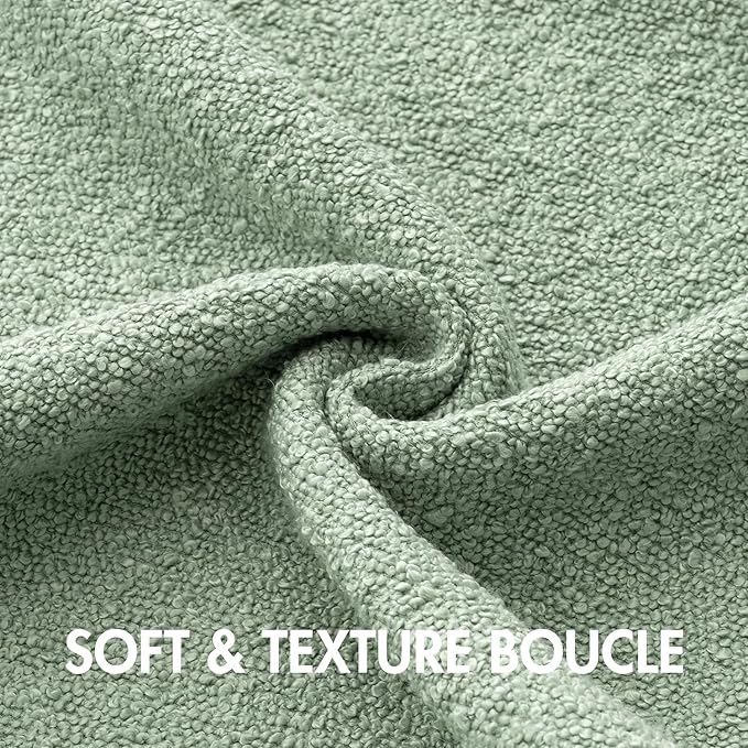 MIULEE 20x20 Inch Decorative Pillow Covers for Couch Bed Set of 2 Textured Boucle Neutral Throw Pillows Greyish Green Accent Solid Cushion Pillowcase Cozy Soft Sofa Livingroom Home Decor
