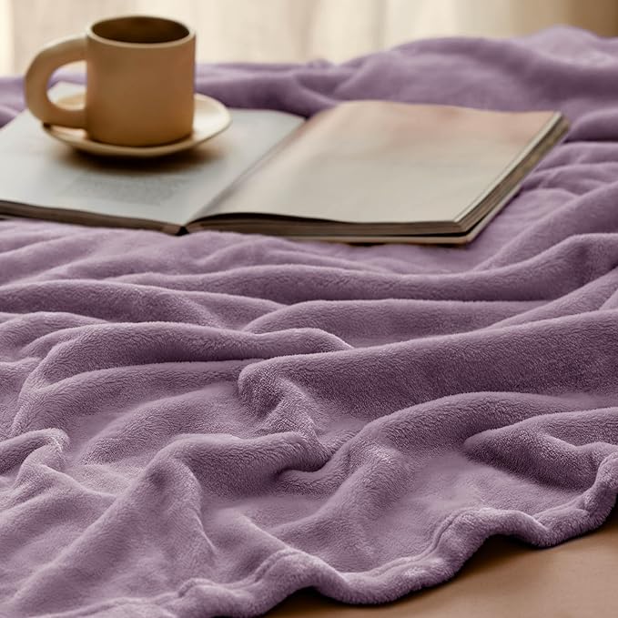 Bedsure GentleSoft Fleece King Size Blankets for Bed Fog Purple - Soft Lightweight Plush Cozy Fuzzy Luxury Microfiber, 108x90 inches