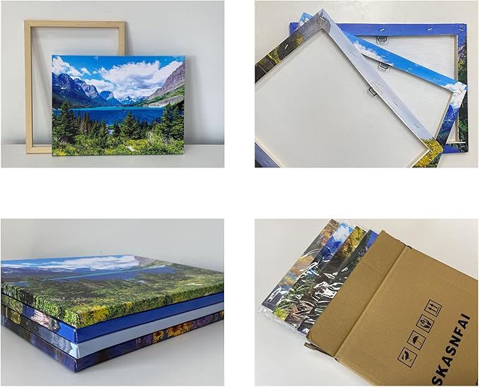 SKASNFAI National Park Canvas Wall Art Mountain Nature Landscape Painting Artwork Framed Home Decor for Living Room Bedroom (12x16 inch)