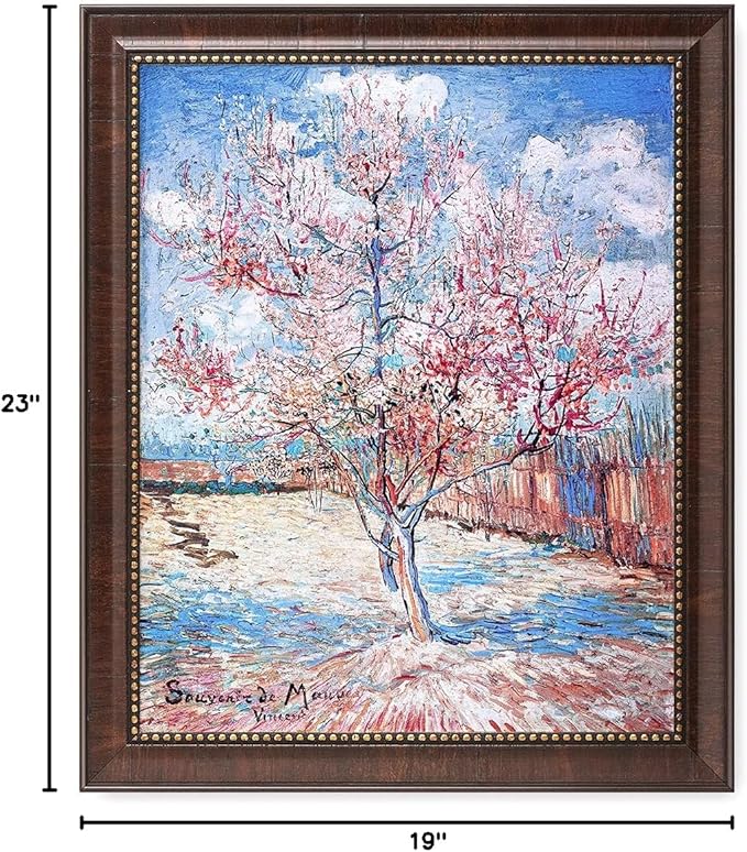 DECORARTS - Reminiscence of Mauve - Vincent Van Gogh Giclee Prints w/Antique Brown Frame for Wall Decor. Picture Size: 16x20, Total Size w/Frame: 19x23