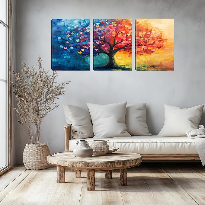 Kuiluuye 3 Pieces Sun Sbstract Wall Decor Motivational Office Wall Decor Sbstract Landscape Wall Art Canvas Paintings Posters for Living room Bedroom Office (36''W x 16''H)