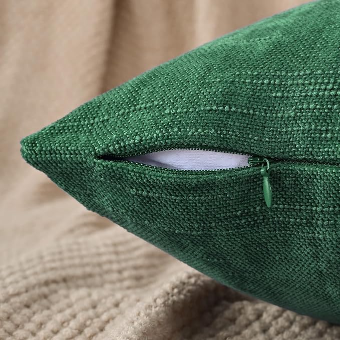 Set of 4 Soft Textured Decorative Throw Pillow Covers 24x24 Inch Cozy Farmhouse Cushion Cover Square Accent Pillow Cases for Bed Couch Sofa Living Room, White Aqua Green