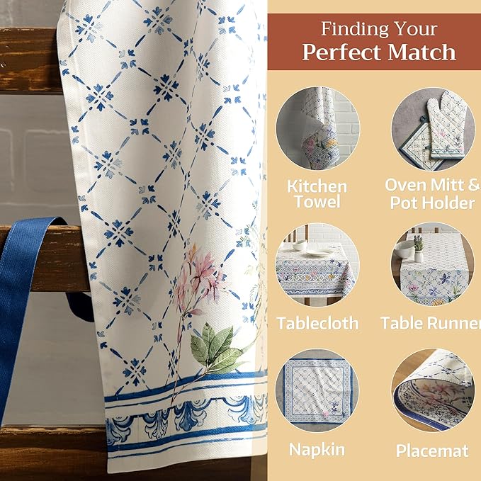 Maison d' Hermine 100% Cotton Apron for women with Pocket Kitchen Chef Apron for Men Cooking Gardening Server Waitress