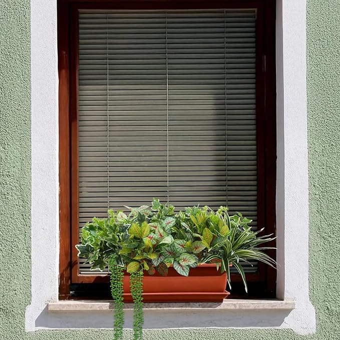GTIDEA 17 Bundles Outdoor Artificial Plants UV Resistant Fake Greenery Stems Faux Shrubs for Indoor Outside Hanging Front Porch Patio Garden Window Box Home Decor