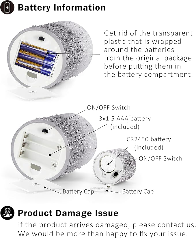 FURORA LIGHTING Silver Glitter LED Candles with Remote and Timer, 4 Pillars and 4 Votives Pack of 8, Real Wax Flameless Flickering Candles for Home Décor, Battery Included