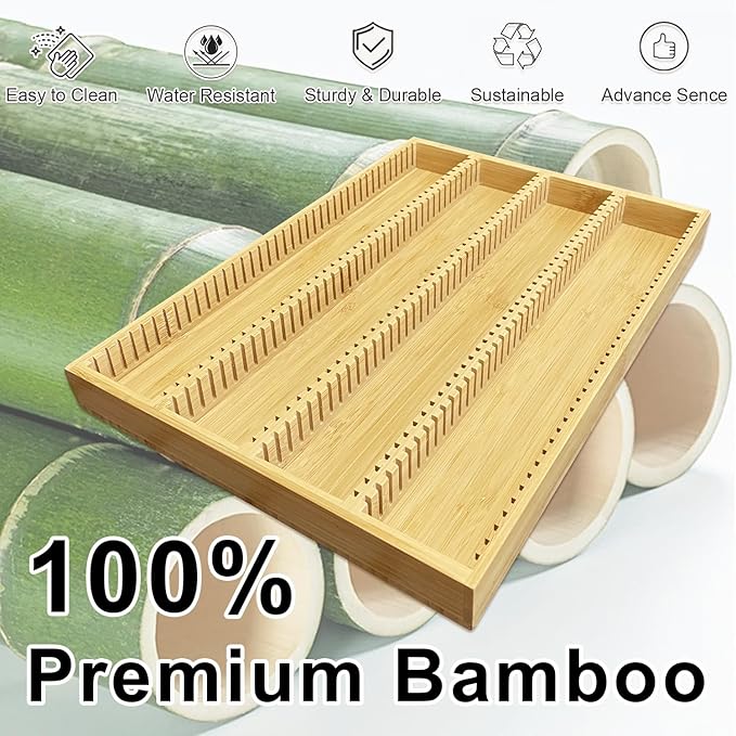 Bamboo Coffee Pod Storage Holder for Drawer Coffee Pods Organizer for Counter, Compatible with Capsules for Kitchen Coffee Station (Bamboo)