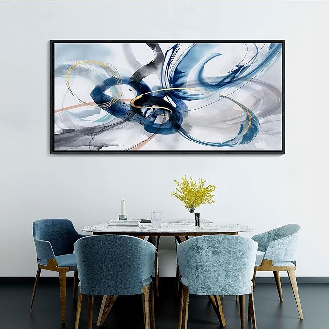 KLAKLA Extra Large Wall Art - Abstract Huge Canvas Picture Wall Decor Living Room Oversized Artwork for Walls Bedroom Office Decoration Modern Frame Wall Art