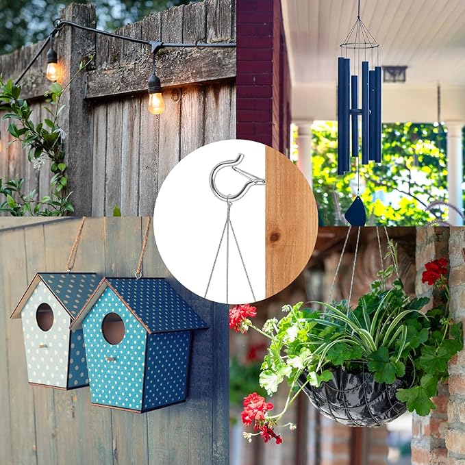 36 PCS Q-Hanger Hooks, Screw Hooks for Outdoor String Lights, Safety Buckle Design Cup Eye Hook for Hanging Christmas Lights, Plants, Mounted on Wall Ceiling, Include 1 Wing Nut Driver, Silver