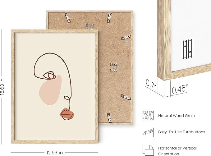 HAUS AND HUES Female Figure Wall Art Line Drawing - Single Line Drawing Wall Art, Woman Art Print Line Art Wall Decor Minimalist Wall Decor, Silhouette Lipstick (Beige Framed, 12x16)