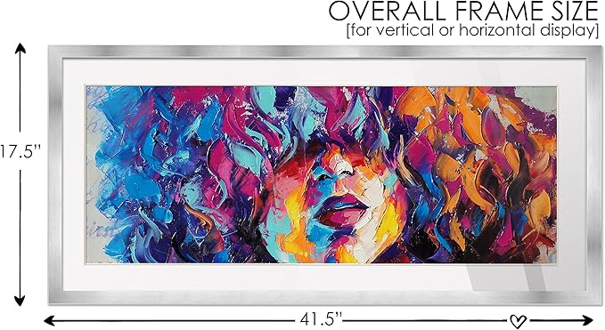12x36 Silver Wood with White Mat | 16x40 Frame Matted to 12x36 | Display Your Artwork Under UV Acrylic Shatter Guard Front, with Foam Board Backing & Wall Hanging Hardware - Wall Frame