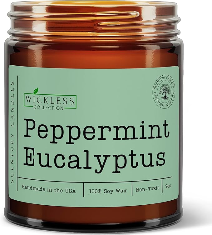 Wickless Candles for Candle Warmer Lamp, Many Scents to Choose, 100% Non-Toxic Soy Wax, Scented Candle Melts for Warming Plate, Handmade in The USA (Peppermint Eucalyptus)