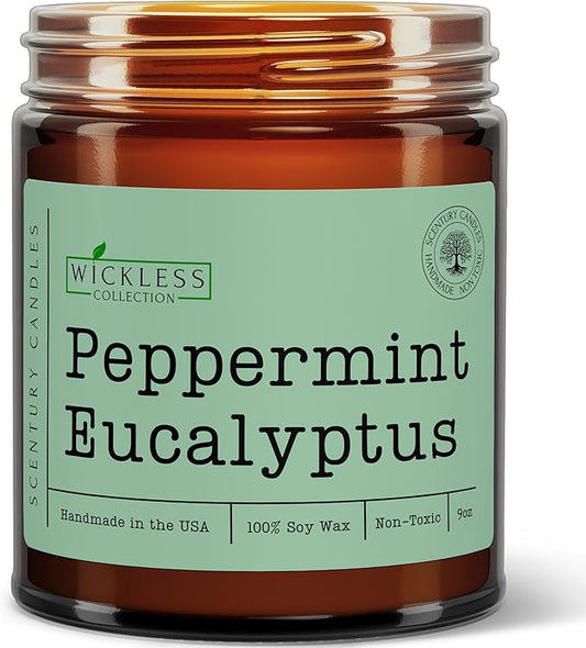 Wickless Candles for Candle Warmer Lamp, Many Scents to Choose, 100% Non-Toxic Soy Wax, Scented Candle Melts for Warming Plate, Handmade in The USA (Peppermint Eucalyptus)